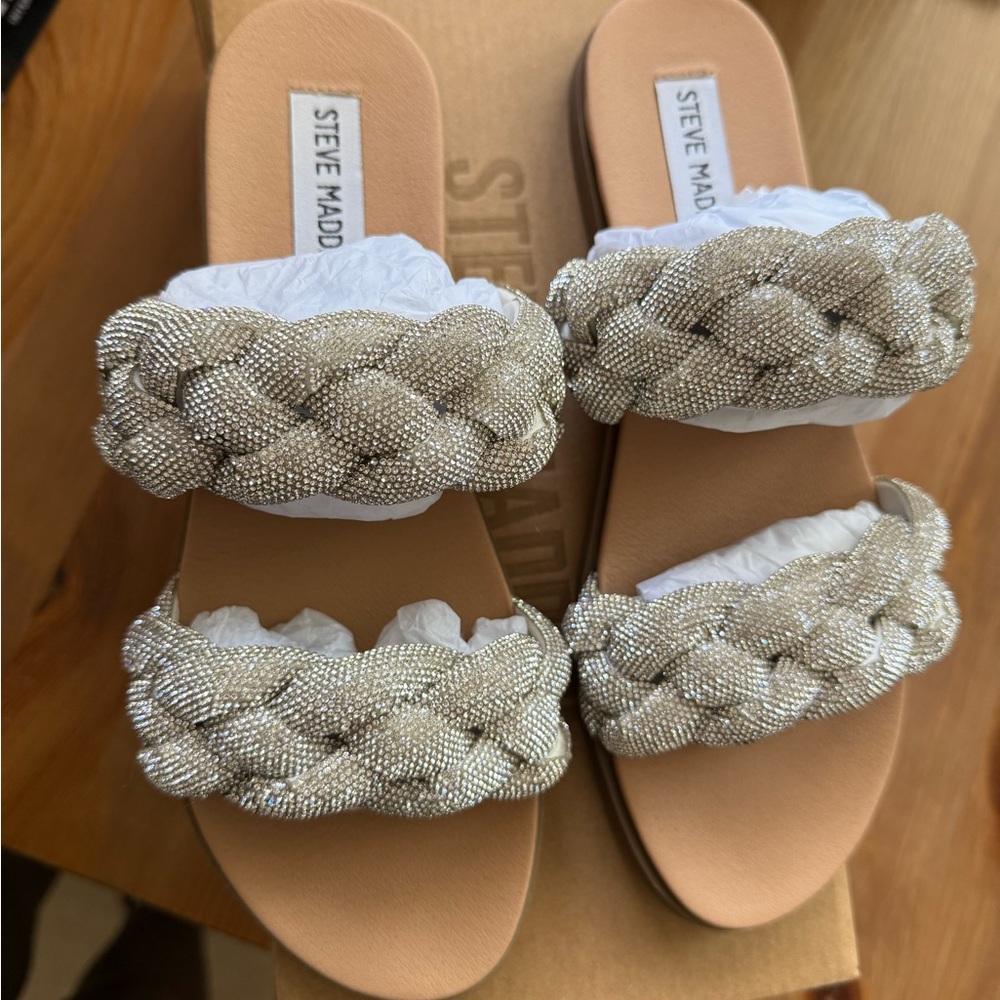 Steve Madden Silver Braided Women's Sandals